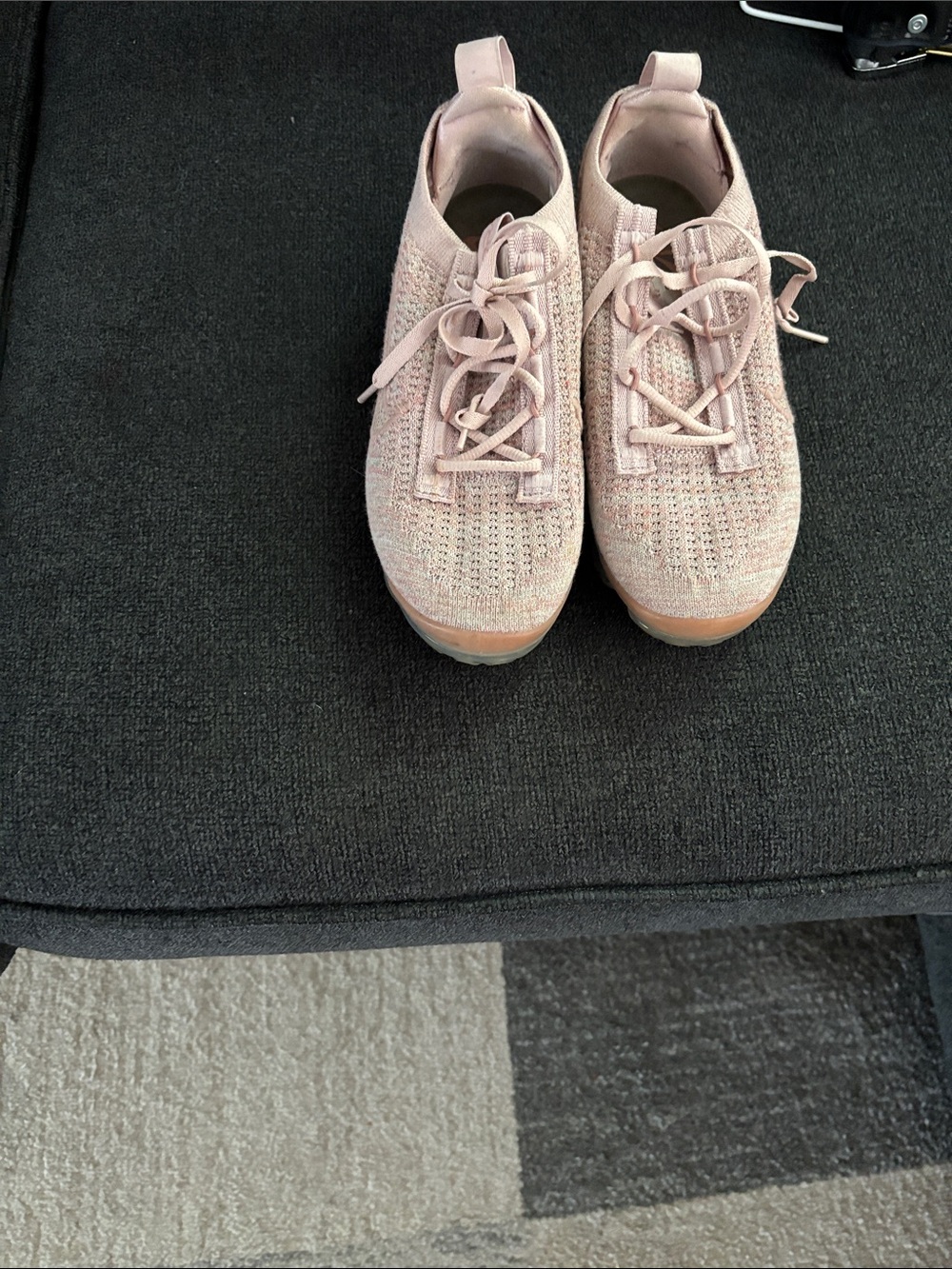 Nike Women's Knit Lace-Up Sneakers in Blush Pink